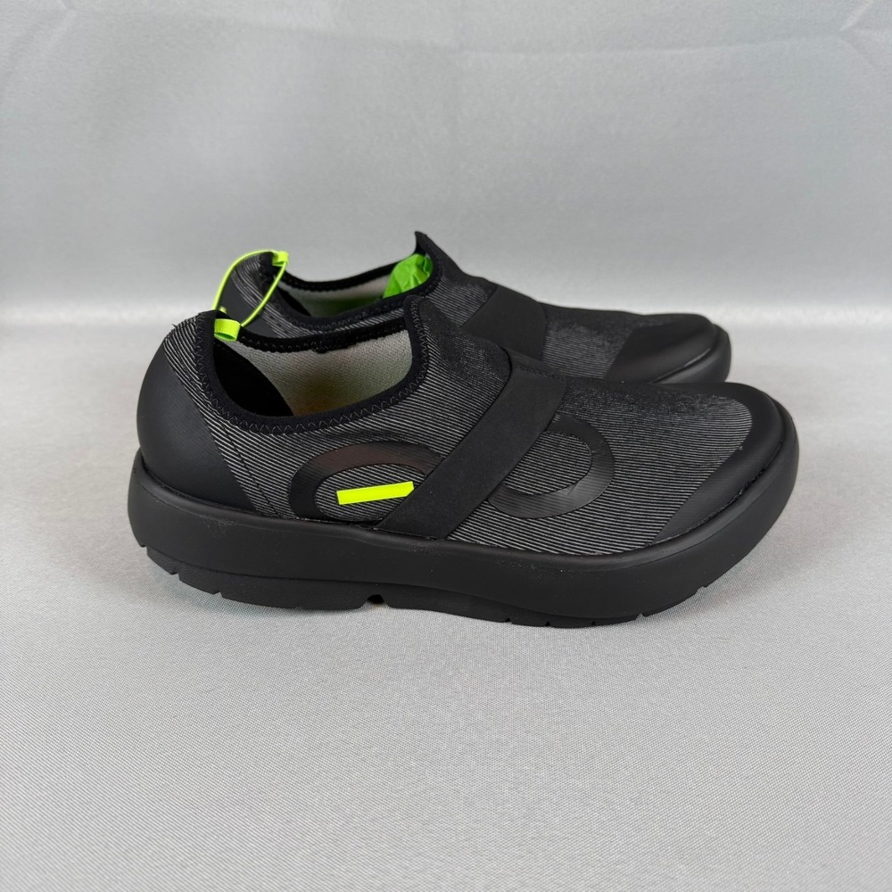 Oofos OOmg Fibre Low Recovery Sneakers Mens 9 Black Gray Slip-On Shoes New NIB - Picture 5 of 8